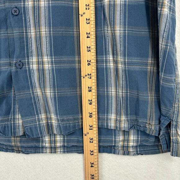 North Crest Classic Button Down Shirt Short Sleeve Cotton Blue Plaid Men's XXXLT - Picture 7 of 8